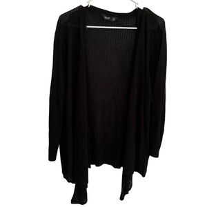 NWT- Simply Vera Vera Wang Mesh Stitch 4-Way Cardigan, plus size, black